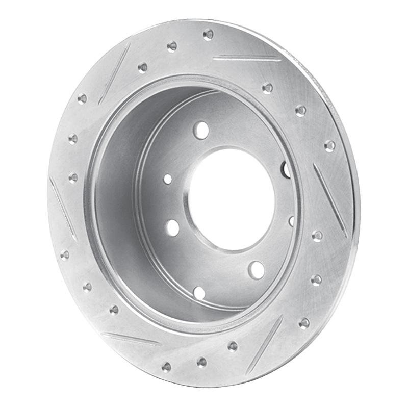 Hyundai Sonata Brake Rotor (1) - Rear Right - R1 Concepts - Drilled & Slotted - Silver - `99-`06